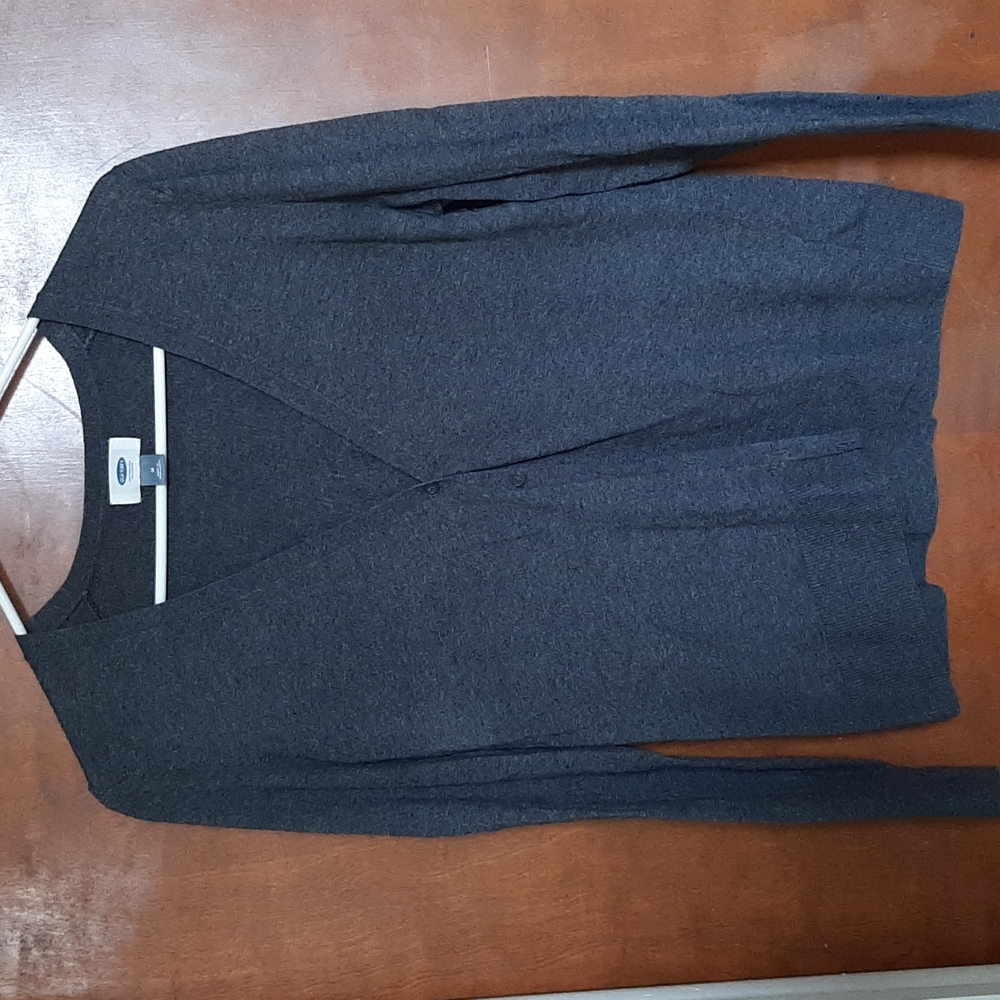 Old Navy Gray V-Neck Cardigan